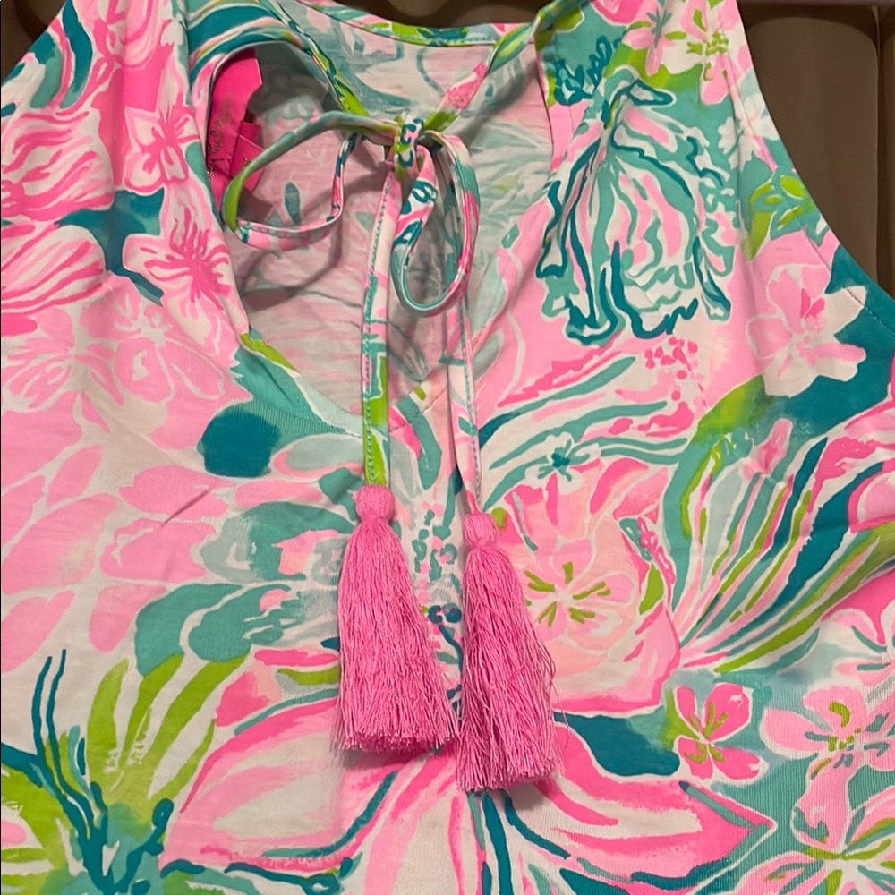 Lilly Pulitzer Pink and Green Floral Margot Dress - Picture 3 of 4